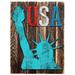 Designocracy Patriotic Statue of Liberty Rustic Board Poetic Wall Décor in Blue/Brown/Red | 8 H x 6 W x 1.5 D in | Wayfair 98918-08