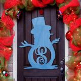 The Holiday Aisle® Personalized Snowman 3 Letter Wooden Sign Wood in Indigo | 24 H x 18 W x 0.35 D in | Wayfair 4E5FA096143F48A4A95CD208693DA791