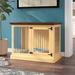 Archie & Oscar™ Damien Single Medium Credenza Pet Crate Wood in Green/Yellow/Brown | 35 H x 44.5 W x 25 D in | Wayfair