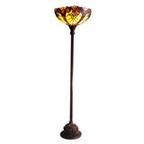 Astoria Grand Malloway 70" Torchiere Floor Lamp Glass/Metal in Brown/White | 70 H x 15 W x 18 D in | Wayfair ARGD7030 45328284
