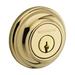 Baldwin Traditional Round Single Cylinder Deadbolt w/ Smartkey Brass in Yellow | 5.1 H x 4.8 W x 3.1 D in | Wayfair 9BR3800-685