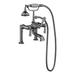 Barclay Triple Handle Deck Mounted Clawfoot Tub Faucet Trim w/ Diverter & Handshower, Ceramic in Gray | 13 H in | Wayfair 4601-PL-CP