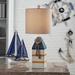 Beachcrest Home™ Lucero 25.25" Table Lamp Resin/Fabric in Blue/Orange | 25.25 H x 10 W x 10 D in | Wayfair BF8F0F17C93B46FC9CDF9DE42DA1B783