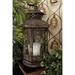 Bungalow Rose Metal & Glass Candle Lantern Glass/Iron in Brown/Gray | 13 H x 6 W x 6 D in | Wayfair BNRS2862 37088012