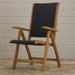 Beachcrest Home™ Blaser Reclining Beach Chair Solid Wood in Black/Brown | 43 H x 28 W x 24 D in | Wayfair BRWT4151 30317242