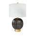 Everly Quinn 26" Bedside Lamp Resin/Linen, Crystal in Brown/White | 26 H x 11 W x 16 D in | Wayfair 5C6DB1BD33054E5E9B6440309EB04F35