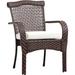 Bay Isle Home™ South Perth Stacking Patio Dining Chair w/ Cushion, Wicker in Green | 37 H x 27 W x 27 D in | Wayfair