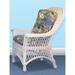 Bay Isle Home™ Rosado Slat Back Arm Chair Upholstered/Wicker/Rattan/Fabric in White/Yellow | 41 H x 30 W x 30 D in | Wayfair