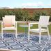 Joss & Main Hela Stacking Patio Dining Armchair Plastic/Resin in White | 34 H x 23 W x 23 D in | Wayfair BYST1776 40283154