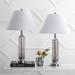 Canora Grey Fagaras 29" Table Lamp Set Glass/Linen in Gray/Black | 29 H x 17 W x 17 D in | Wayfair B29E200FD1694D20ACE3DF2ECBAC4CB5