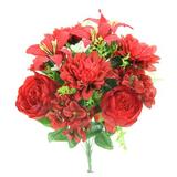 Charlton Home® Mixed Floral Arrangement Polyester in Red | 18 H x 10 W x 6 D in | Wayfair CHRL7956 43491057