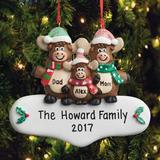 The Holiday Aisle® Three-Moose Family Personalized Hanging Figurine Ornament Ceramic/Porcelain in White | 4 H x 4.5 W x 0.25 D in | Wayfair