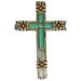 De Leon Collections Polyresin Distressed Wood Southwestern Cross w/ Turquoise Layer Hanging Wall Cross Décor in Brown/Green | Wayfair 13582