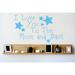 Design W/ Vinyl I Love You To the Moon & Back Wall Decal Vinyl in Blue | 14 H x 30 W in | Wayfair OMGA6771366-blue
