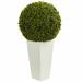 Darby Home Co 12.75" Artificial Boxwood Topiary in Planter Silk/Ceramic/Plastic | 28 H x 15 W x 15 D in | Wayfair DRBH1799 43862375