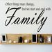Design W/ Vinyl Other Things May Change, But We Start & End W/ Family Wall Decal Vinyl in Green/Black | 14 H x 30 W in | Wayfair OMGA184104