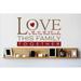 Design W/ Vinyl Love is the Tie That {Binds} This Family Together Wall Decal Vinyl in Red/Brown | 16 H x 20 W in | Wayfair OMGA220171