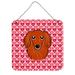 Ebern Designs Longhair Dachshund Hearts Metal Wall Décor Metal in Red | 8 H x 6 W in | Wayfair EBND5007 39989395