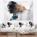 East Urban Home Polyester Double Exposure Woman Portrait Tapestry w/ Hanging Accessories Included Polyester in Gray | 68 H x 80 W in | Wayfair