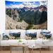 East Urban Home Polyester Rocky Mountains Panorama Tapestry w/ Hanging Accessories Included Metal in Black/Gray | 32 H x 39 W in | Wayfair