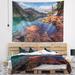 East Urban Home Polyester Lake w/ Distant Mountains Tapestry w/ Hanging Accessories Included Metal in Black/Brown | 32 H x 39 W in | Wayfair