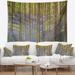 East Urban Home Polyester Blooming Bluebell Forest Panorama Tapestry w/ Hanging Accessories Included Polyester in Black | 68 H x 80 W in | Wayfair