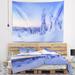 East Urban Home Polyester Sunset over Frozen Trees Tapestry w/ Hanging Accessories Included Metal in Blue | 32 H x 39 W in | Wayfair