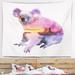 East Urban Home Animal Koala Double Exposure Illustration Tapestry w/ Hanging Accessories Included in Gray | 68 H x 80 W in | Wayfair
