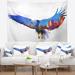 East Urban Home Animal Eagle Double Exposure Illustration Tapestry w/ Hanging Accessories Included in Gray | 68 H x 80 W in | Wayfair