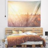 East Urban Home Polyester Rural Land Under Shining Sun Tapestry w/ Hanging Accessories Included Polyester in Brown/White | 78 H x 92 W in | Wayfair
