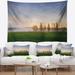 East Urban Home Polyester Foggy Early Morning Panorama Tapestry w/ Hanging Accessories Included Polyester in Gray/Green | 78 H x 92 W in | Wayfair