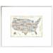 East Urban Home US City Map by Michael Mullan - Picture Frame Graphic Art Print Canvas | 23.6 H x 29.6 W x 1.5 D in | Wayfair EUBM3949 42922185