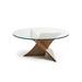 Copeland Furniture Planes Glass Top Coffee Table Wood in Brown | 18 H x 42 W x 42 D in | Wayfair 5-PLN-42-00-04