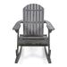 Rosecliff Heights Crossen Solid Wood Rocking Adirondack Chair Wood in Gray | 39.5 H x 30.5 W x 38.25 D in | Wayfair