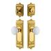 Grandeur Windsor Long Plate Complete Entry Set w/ Single Cylinder Deadbolot and Hyde Park Knob in Yellow | 12.6 H x 2.63 W x 2.9 D in | Wayfair