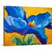 Winston Porter Ankita Blue Poppy by Marion Rose Painting Print on Wrapped Canvas in White | 27 H x 36 W x 1.5 D in | Wayfair