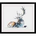 Millwood Pines Yusef Buck & Bird, 2006 (Charcoal)' by Mark Adlington Graphic Art Print Metal in Blue/Green/White | 27 H x 32 W x 1 D in | Wayfair