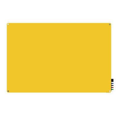 Ghent Harmony Wall Mounted Glass Board, Medium 4' - 6' Glass in Yellow, Size 48.0 H x 60.0 W x 1.63 D in | Wayfair HMYRN45YW