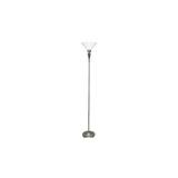 George Oliver Diana 70.5" Torchiere Floor Lamp Metal in Gray/White | 70.5 H x 11.375 W x 11.375 D in | Wayfair EBFE1C050F024E7E8A6A4862005DEF69