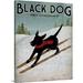 Great Big Canvas 'Black Dog Ski' by Ryan Fowler Vintage Advertisement in Brown | 48 H x 38 W x 1.5 D in | Wayfair 1051263_1_38x48