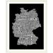 Ebern Designs Francy 'German Cities Map' by Michael Tompsett - Graphic Art Print in Black | 44 H x 35 W x 1 D in | Wayfair