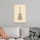 Winston Porter 'Acoustic Guitar Old Sheet Music' by Aniesha - Graphic Art Print Canvas, Cotton | 30 H x 20 W x 1.5 D in | Wayfair