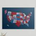 Ebern Designs Francy 'United States Typography Text Map' by Michael Tompsett - Textual Art Print | 16 H x 1.5 D in | Wayfair