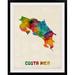 Ebern Designs Francy 'Costa Rica Watercolor Map' by Abarca Graphic Art Print in Black | 44 H x 35 W x 1 D in | Wayfair