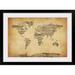 Ebern Designs Francy 'Map Of The World Map From Old Sheet Music' by Aniesha Graphic Art Print | 26 W x 1 D in | Wayfair