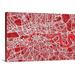 17 Stories 'London Map Art' by Bellen Graphic Art Print Red Metal | 40 H x 60 W x 1.5 D in | Wayfair BAACE2BDC9434916AB4EF0DBCCFD7BB6