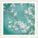 Bungalow Rose 'White Cherry Blossoms II on Blue Aged No Bird' Danhui Nai Painting Print in Red | 20 H x 20 W x 1 D in | Wayfair