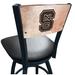 Holland Bar Stool NCAA Swivel Bar Stool Upholstered/Metal in Black | 39 H x 18.5 W x 17 D in | Wayfair L03825BWMedMplANCarStBlkVinyl