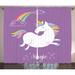 Harriet Bee Seamus Unicorn Home & Mythical Animal w/ Clouds & Rainbow Figure Fairy Image Graphic Print | 96 H in | Wayfair HBEE2381 39458561