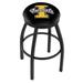 Holland Bar Stool NCAA Swivel 25" Counter Stool Upholstered/Metal in Black/Brown | 25 H x 18 W x 18 D in | Wayfair L8B2B25IdahoU